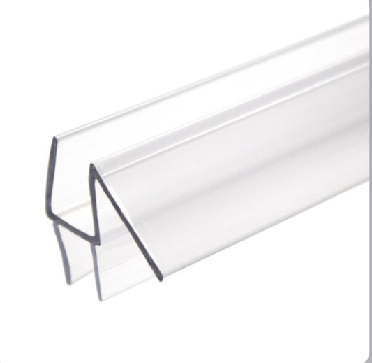 bottom dual fin wipe & drip rail FOR 3/8" GLASS - Polycarbonate - 36". For frameless shower doors only