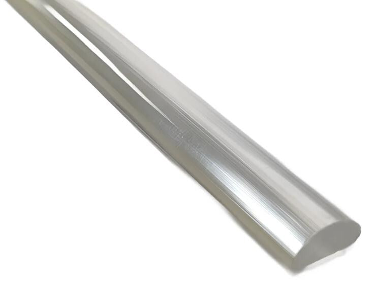 1/2" Clear Acrylic Half Round Shower Door Threshold, 80" length.